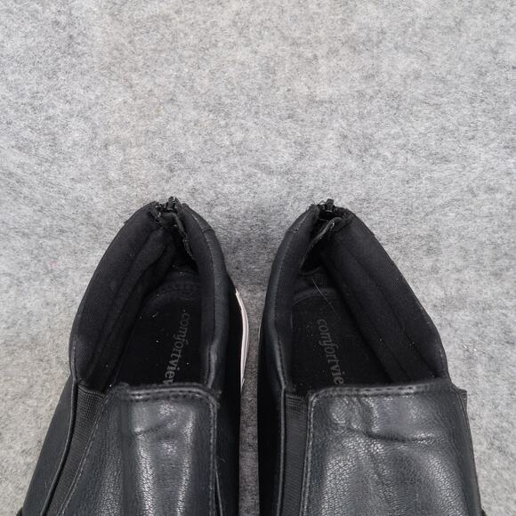 Comfortview Shoes Womens 11 Fashion Sneakers Casual Trainer Black Heel Zip Flat - Picture 3 of 10